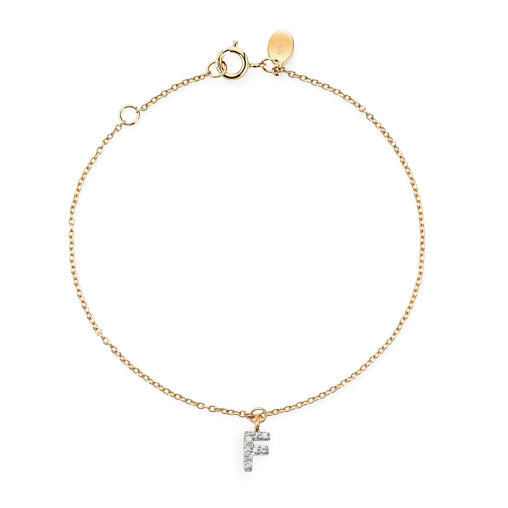 Diamond Mini Initial Bracelet