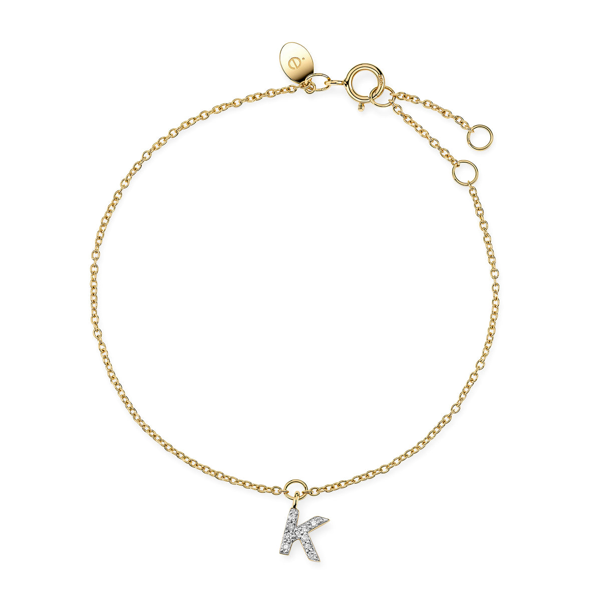 Diamond Mini Initial Bracelet
