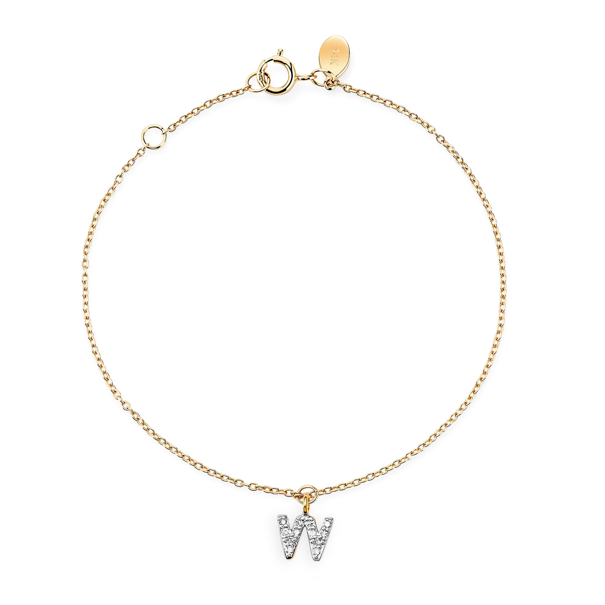 Diamond Mini Initial Bracelet