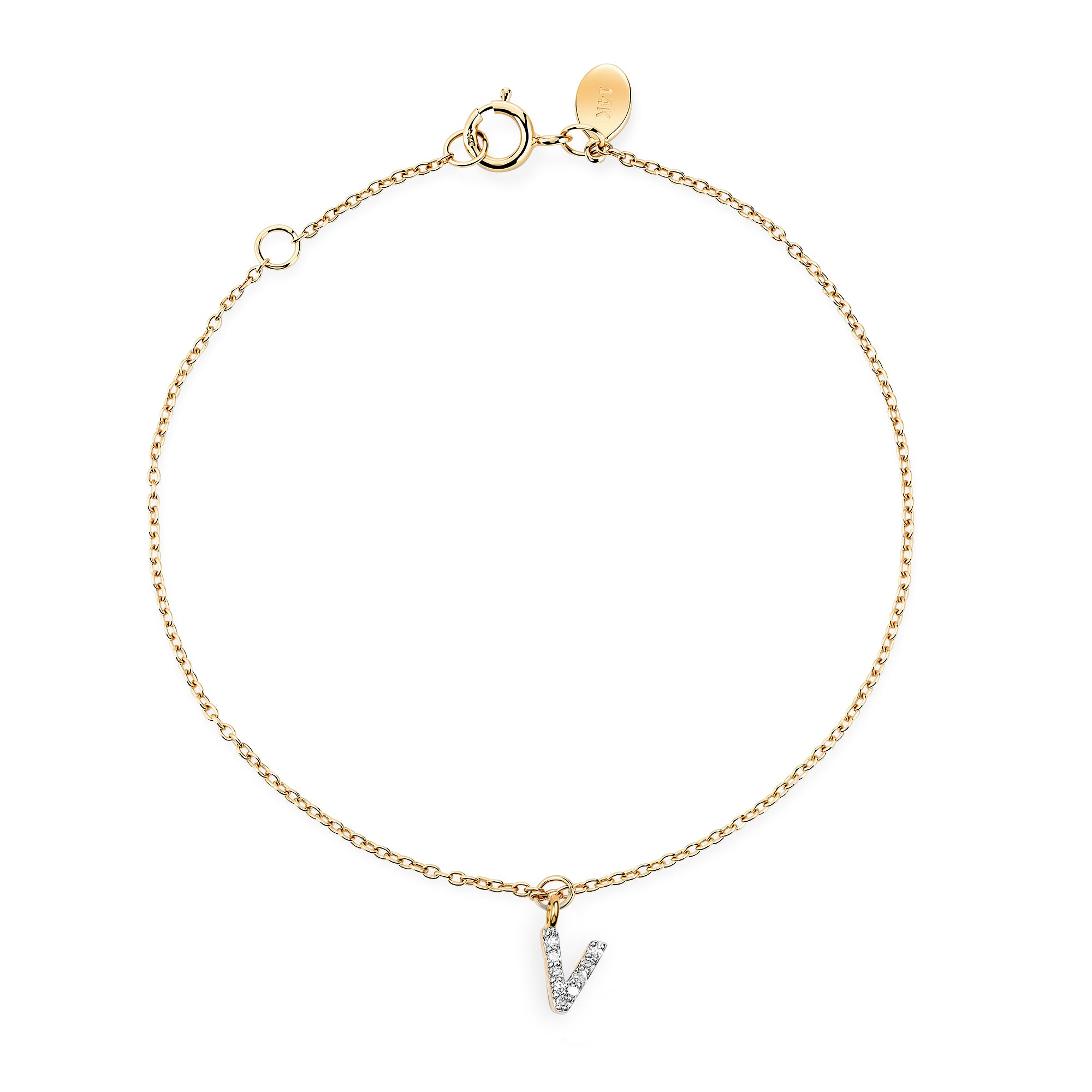 Diamond Mini Initial Bracelet