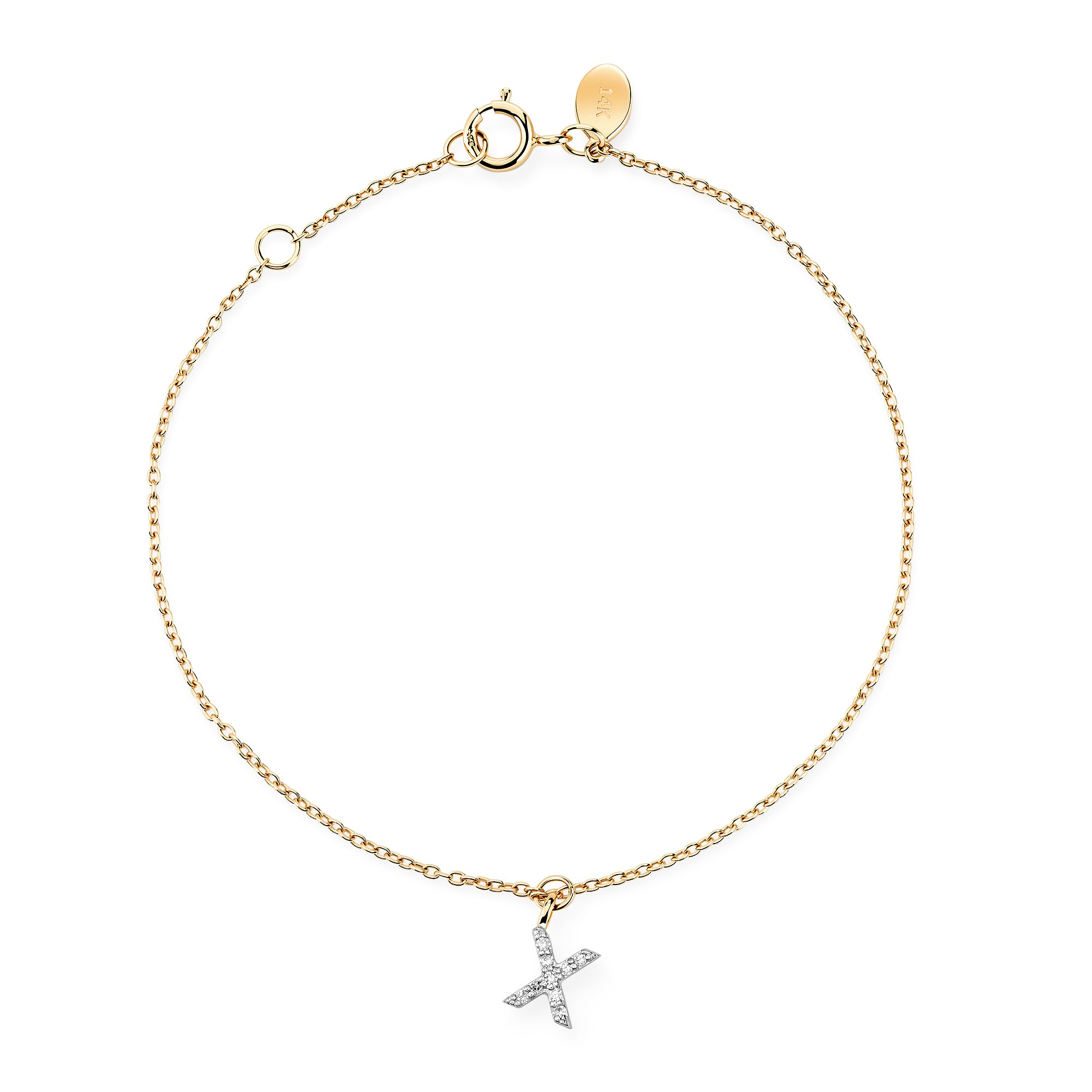 Diamond Mini Initial Bracelet