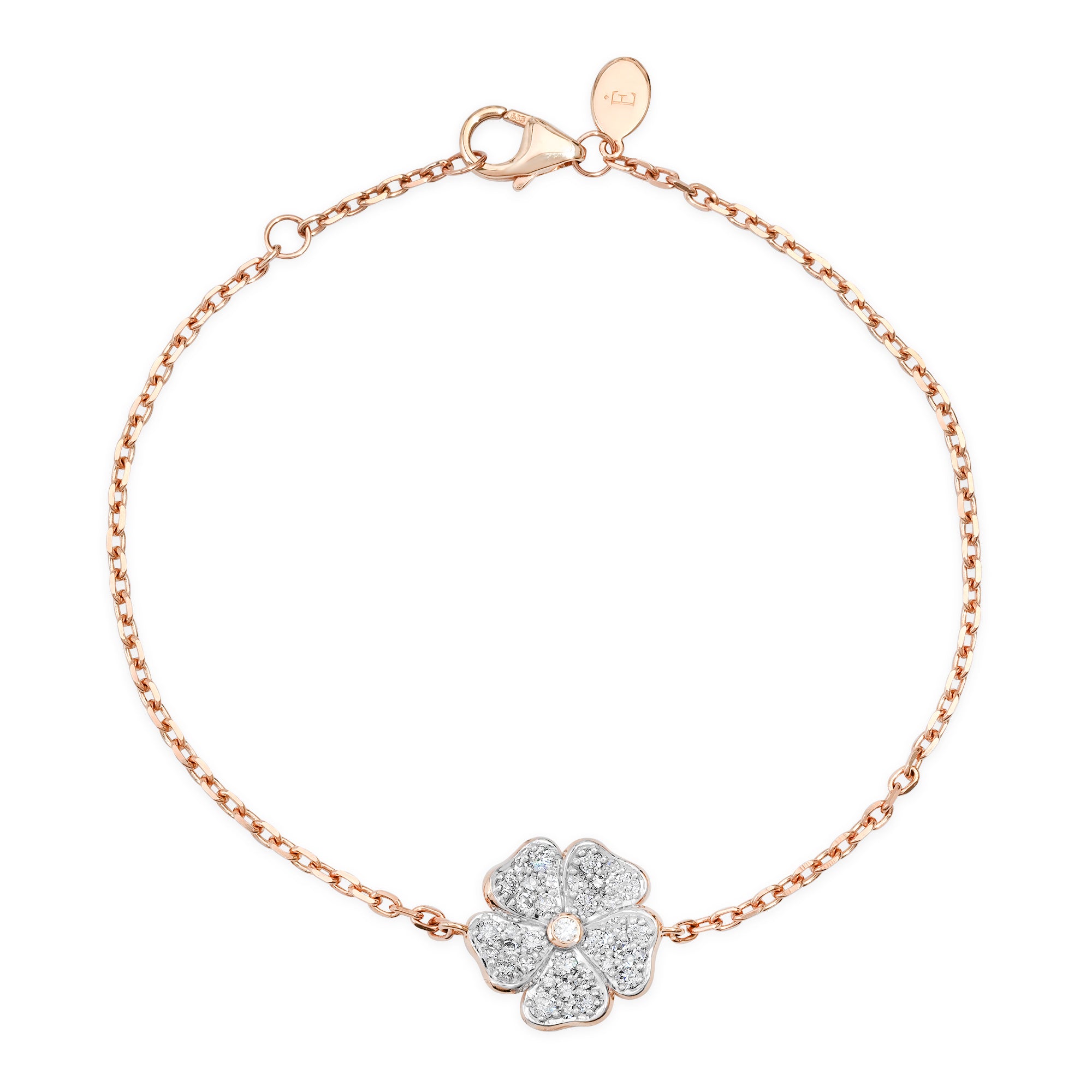 14K Rose Gold Diamond Wildflower Bracelet