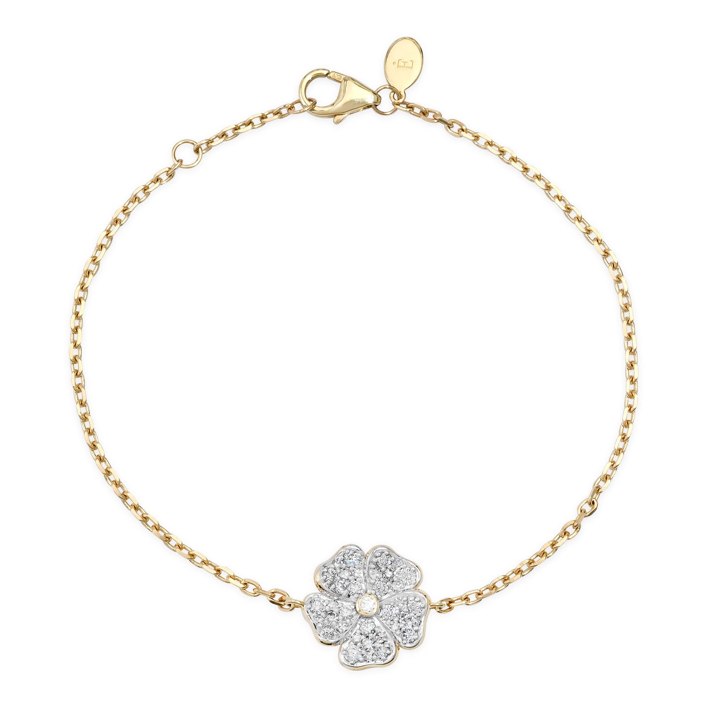 14K Yellow Gold Diamond Wildflower Bracelet