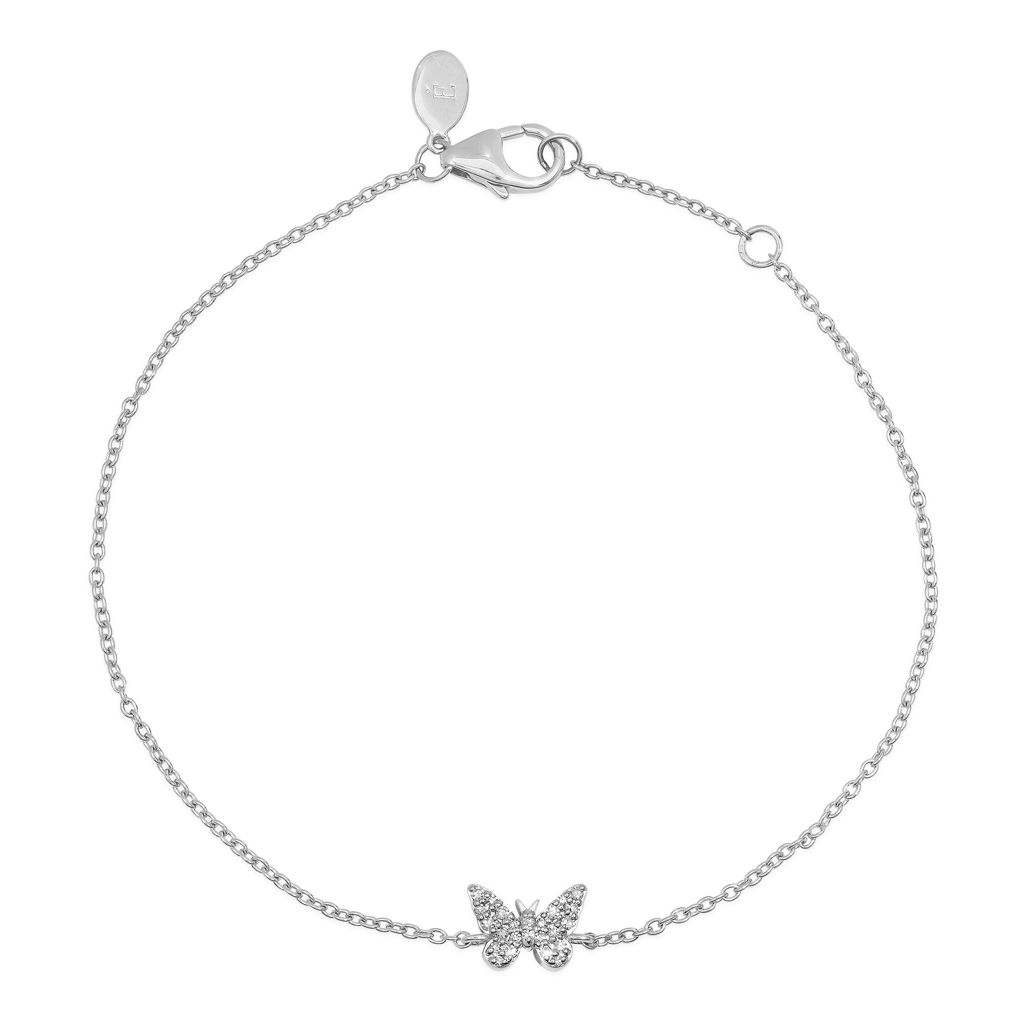 14k White Gold Diamond Wildflower Necklace