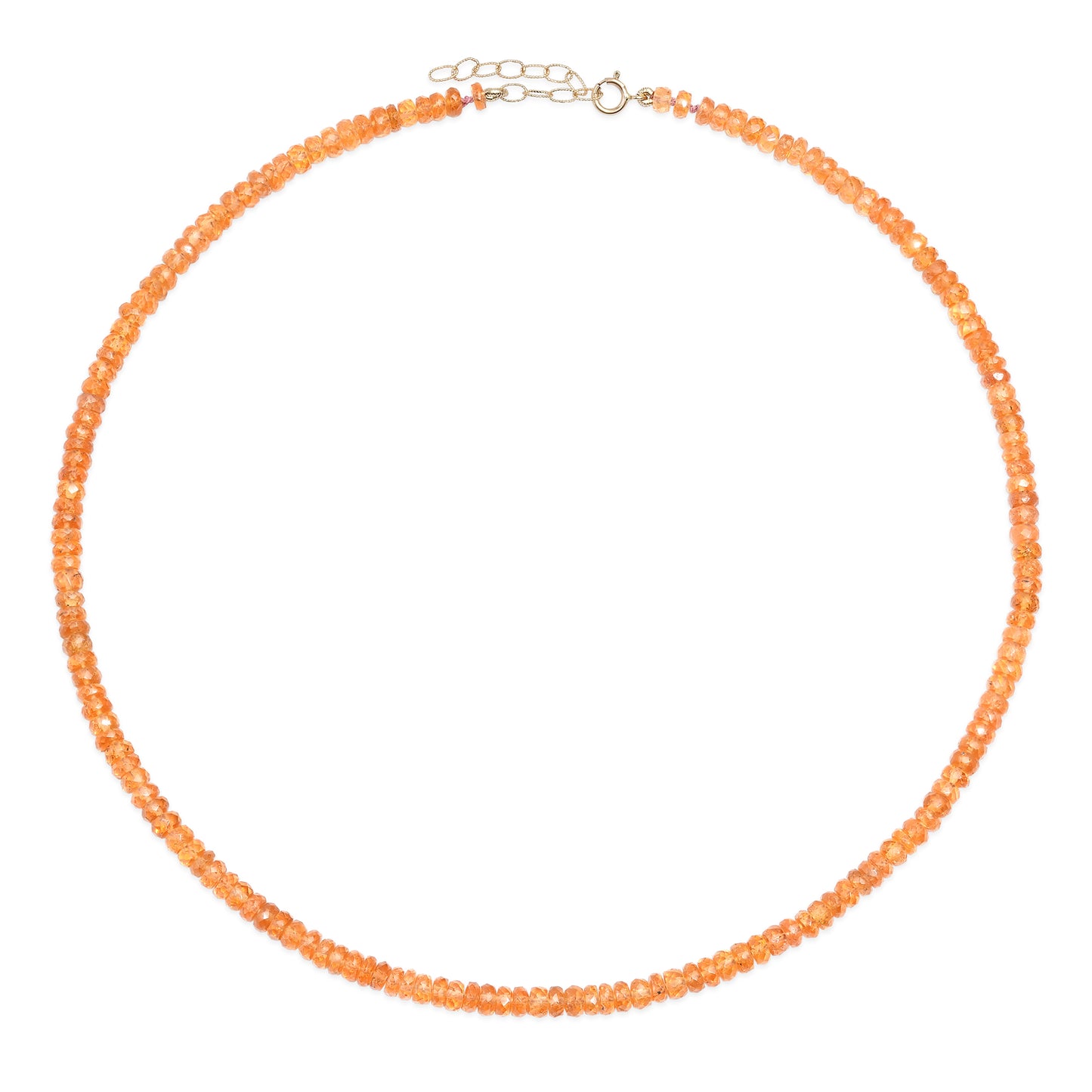 Orange Garnet Beaded Necklace