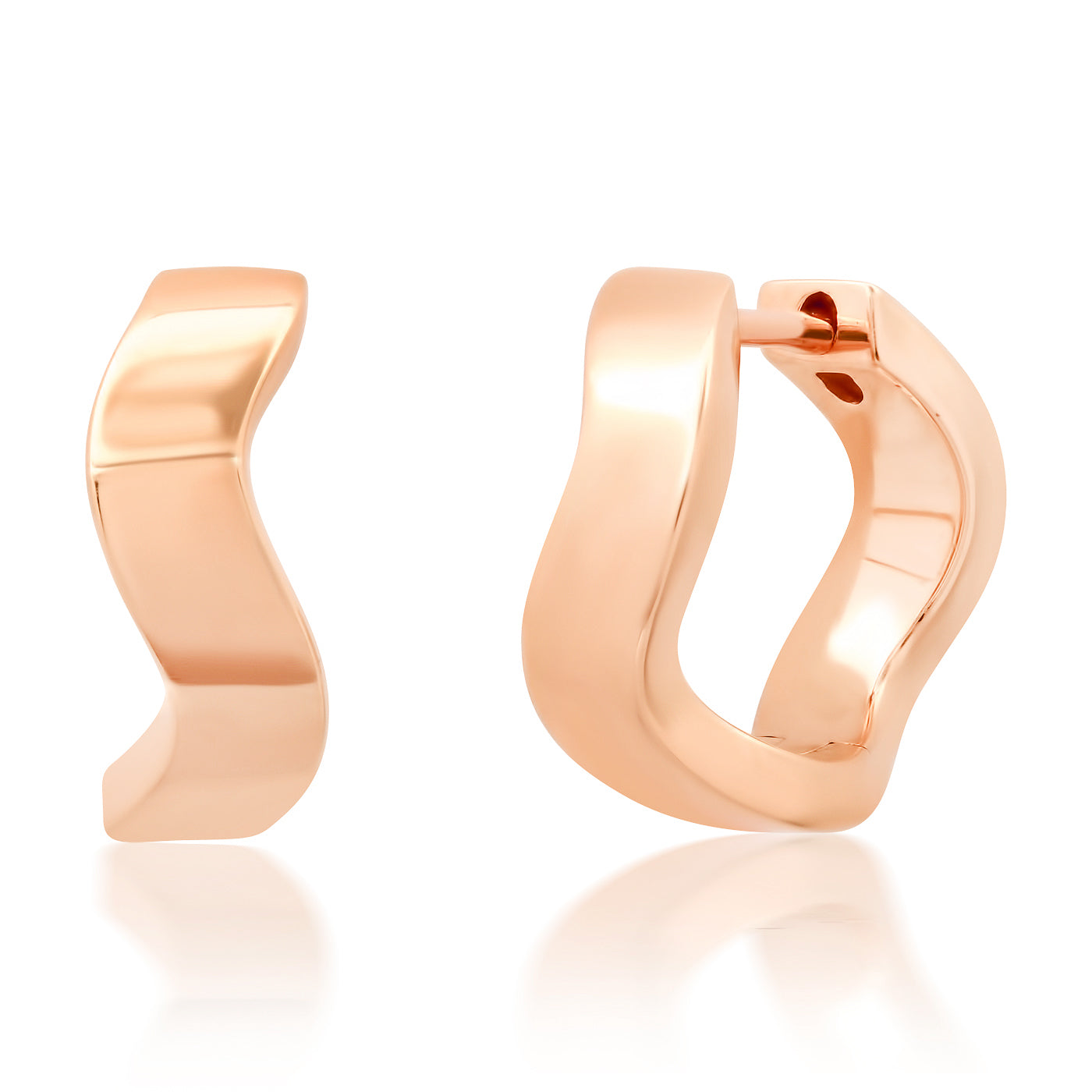 14K Rose Gold Form Huggies