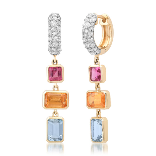 Tricolored Trip-tic Earrings