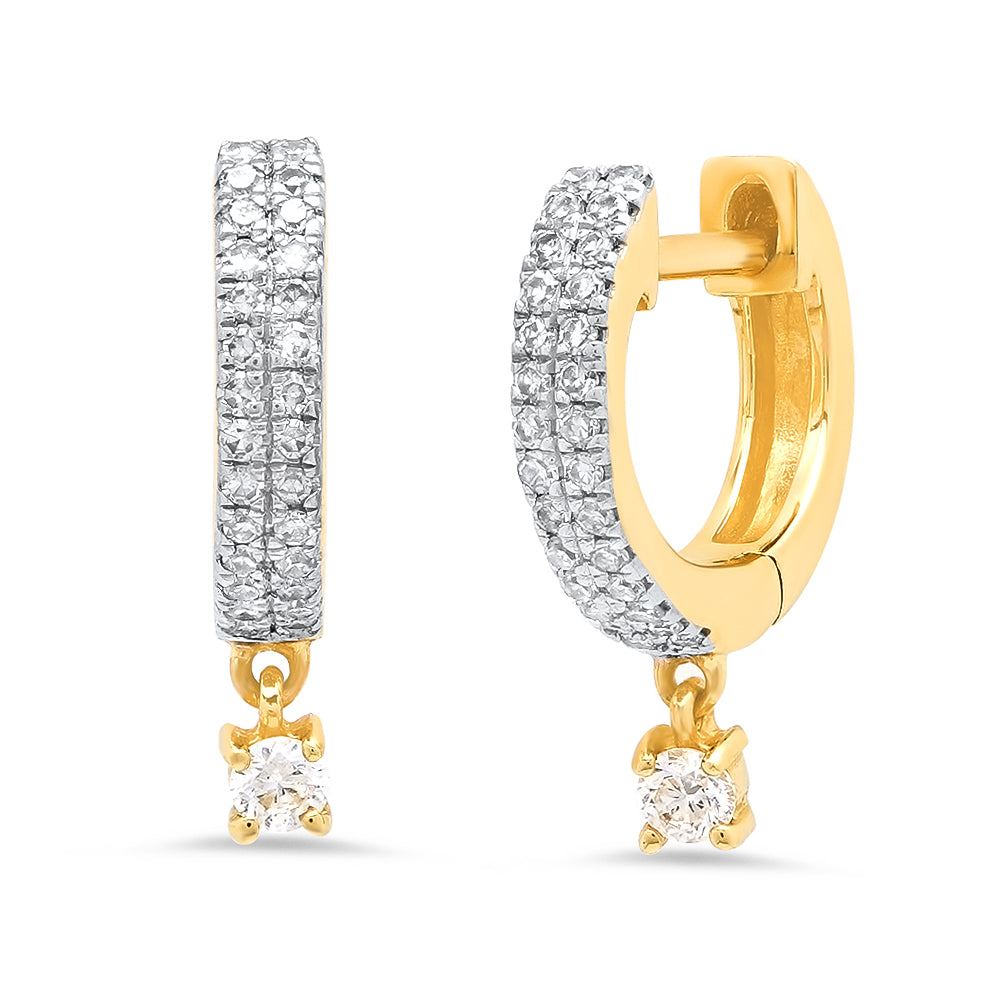 Diamond Huggies with Diamond Drop