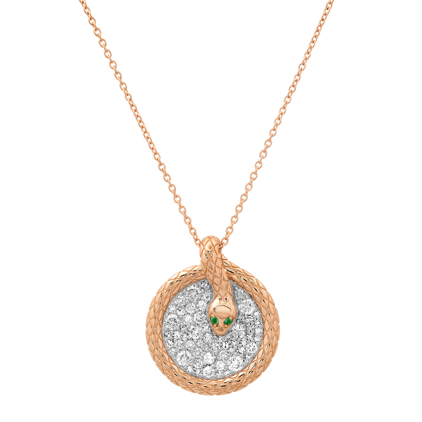 14K Rose Gold Snake Coil Necklace