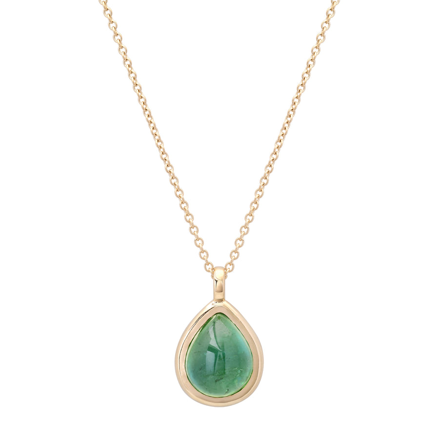 Deep Green Tourmaline Cabochon Necklace