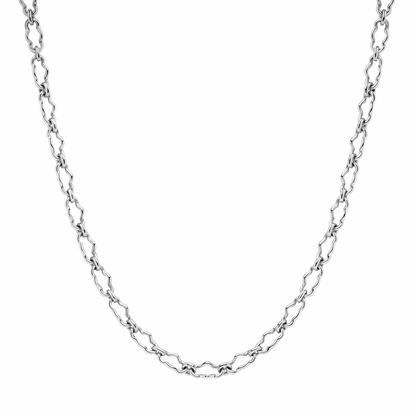 14K White Gold Mini Mixed Link Necklace