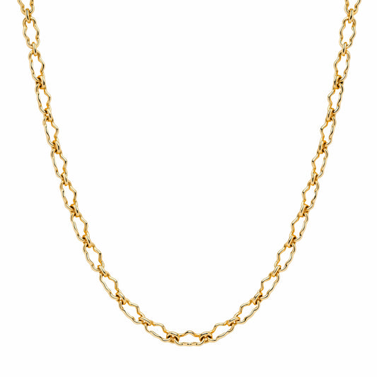 14K Yellow Gold Mini Mixed Link Necklace