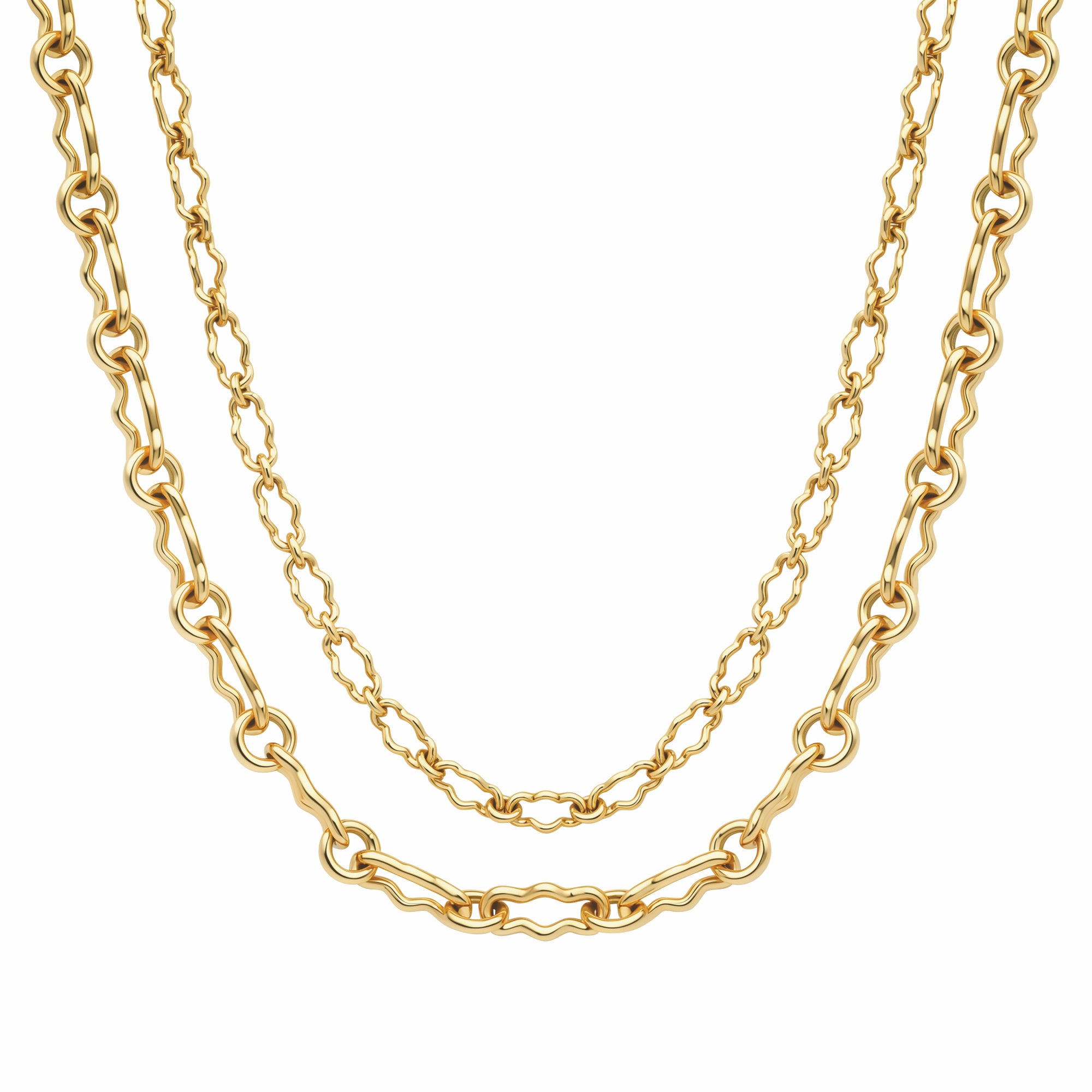  14K Yellow Gold Mini Mixed Link Necklace