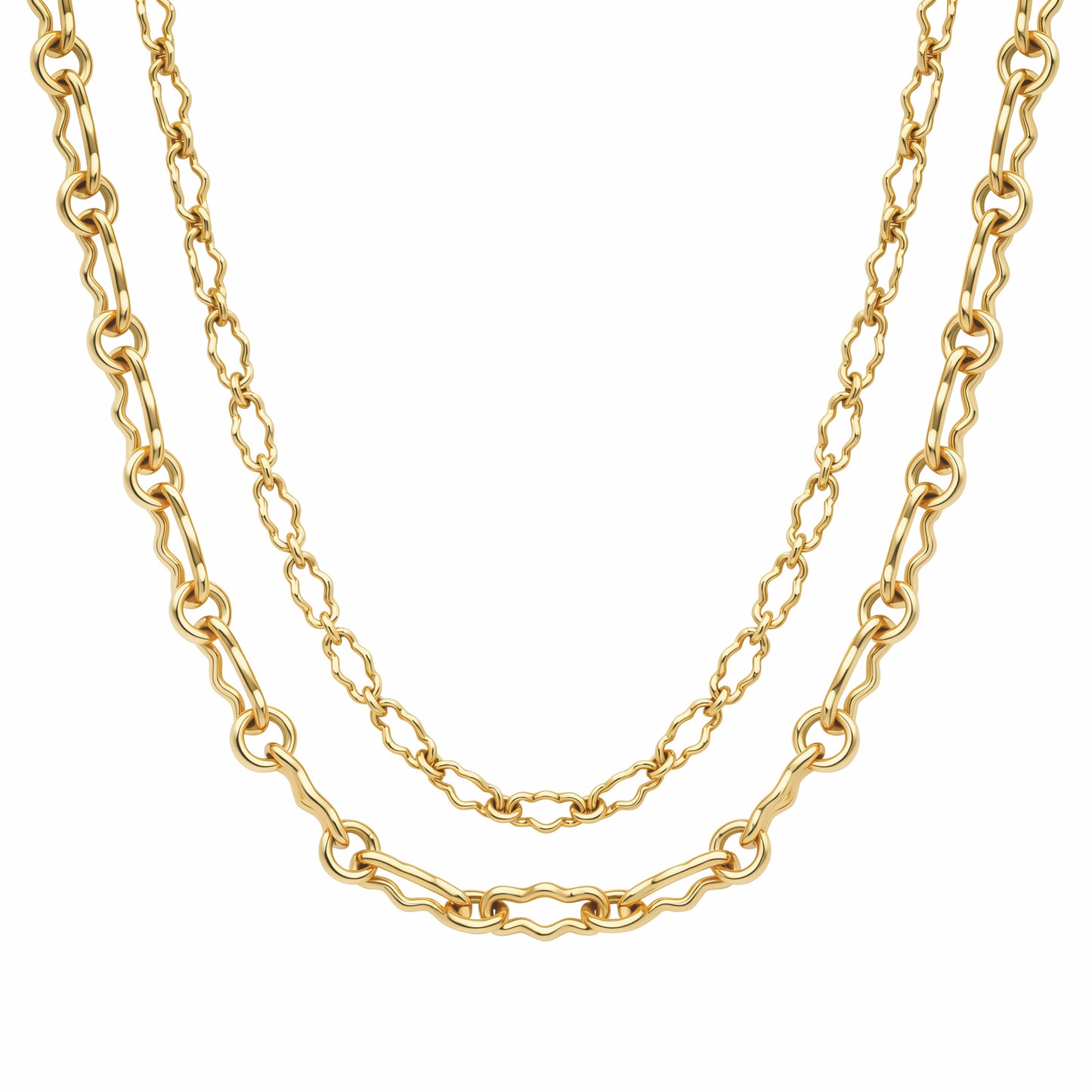 14K Yellow Gold Mini Mixed Link Necklace