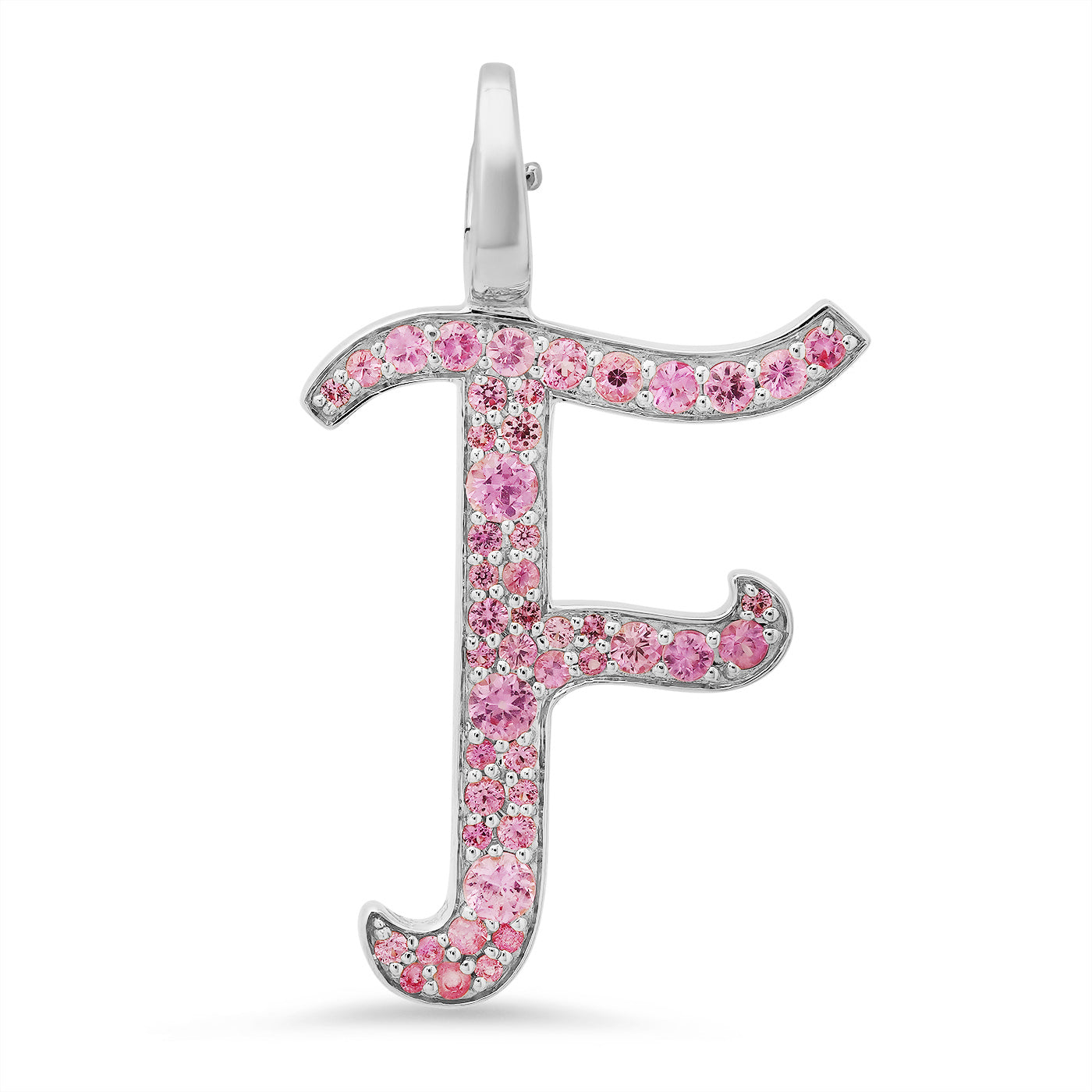 14K White Gold Letter F Pendant