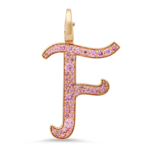 14K Yellow Gold Letter F Pendant