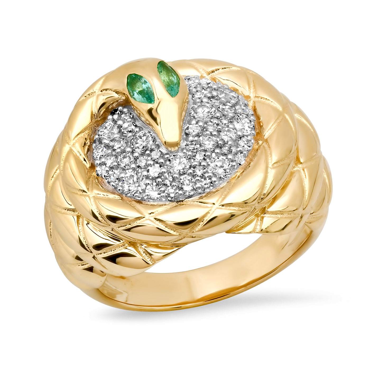14K Yellow Gold Snake Coil Ring