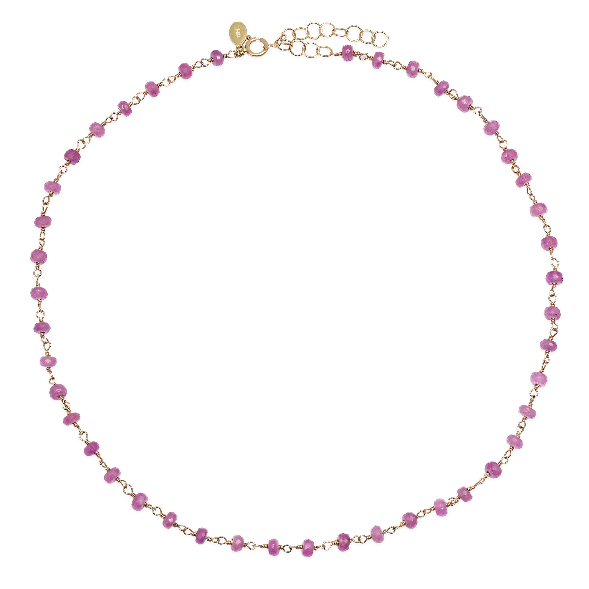 Pink Sapphire Wire Wrapped Necklace