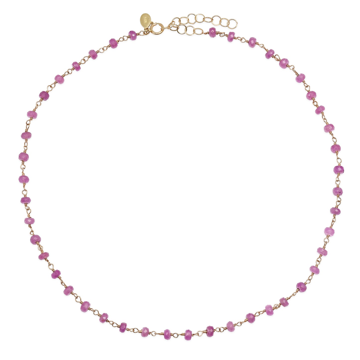 Pink Sapphire Wire Wrapped Necklace