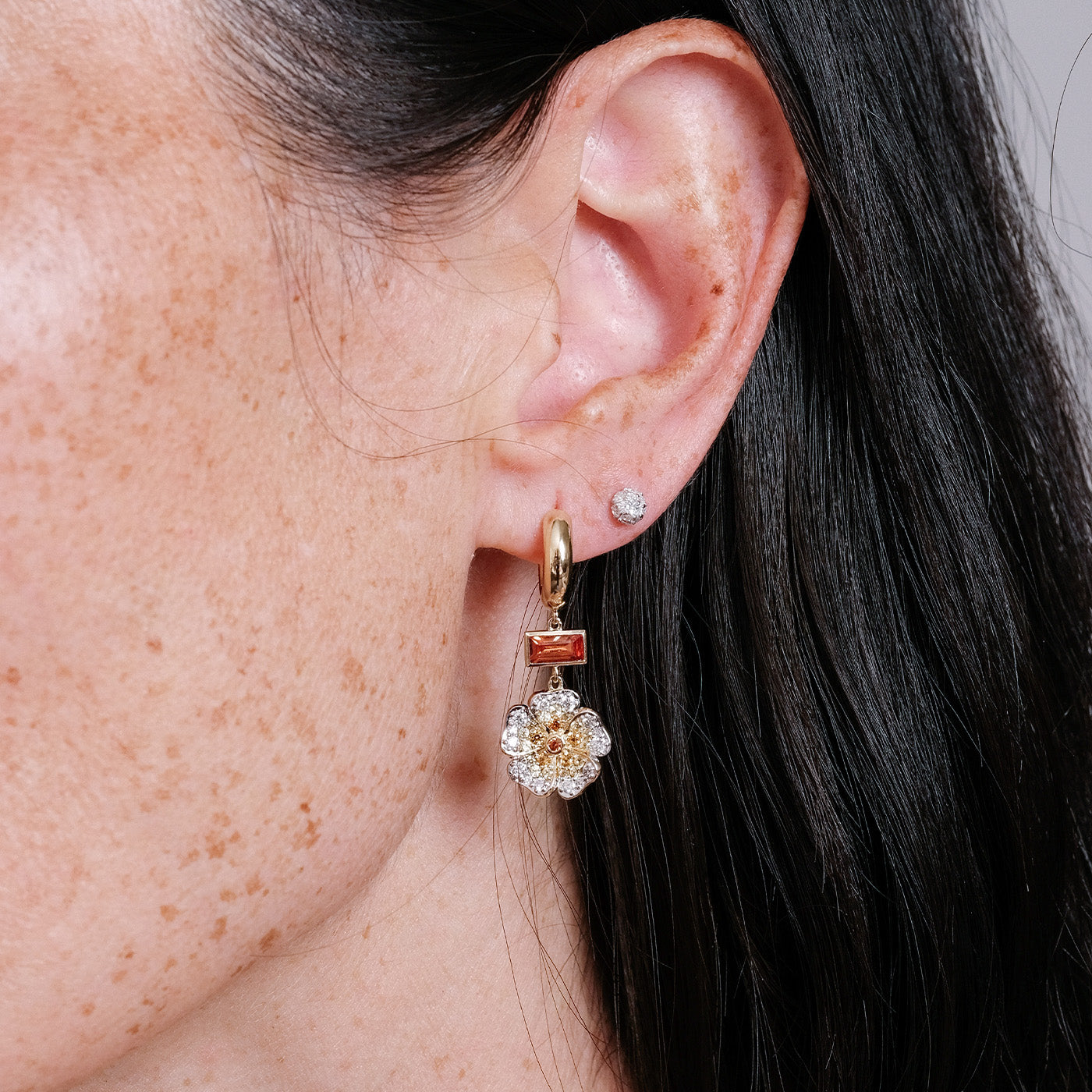 Yellow Sapphire and Diamond Wildflower Earrings