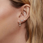 Diamond Baguette Criss Cross Studs