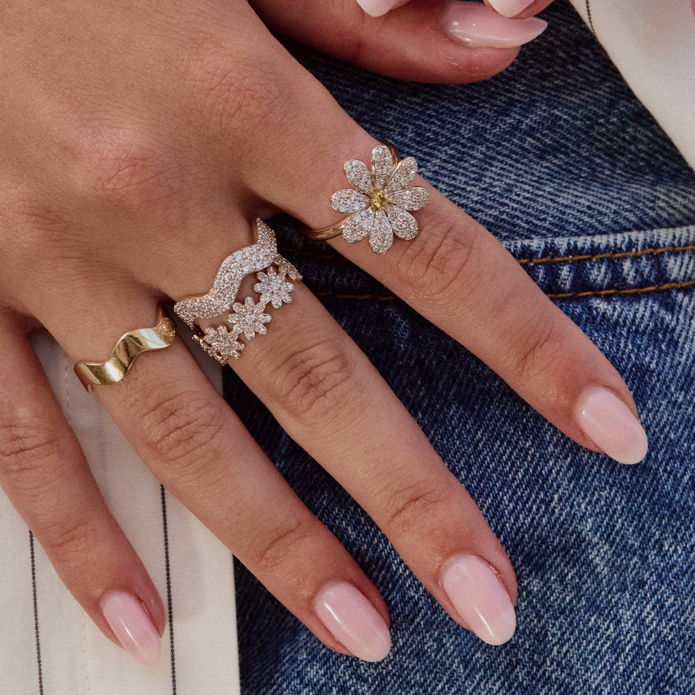 Milestones by AB for Eriness - Diamond Daisy Ring