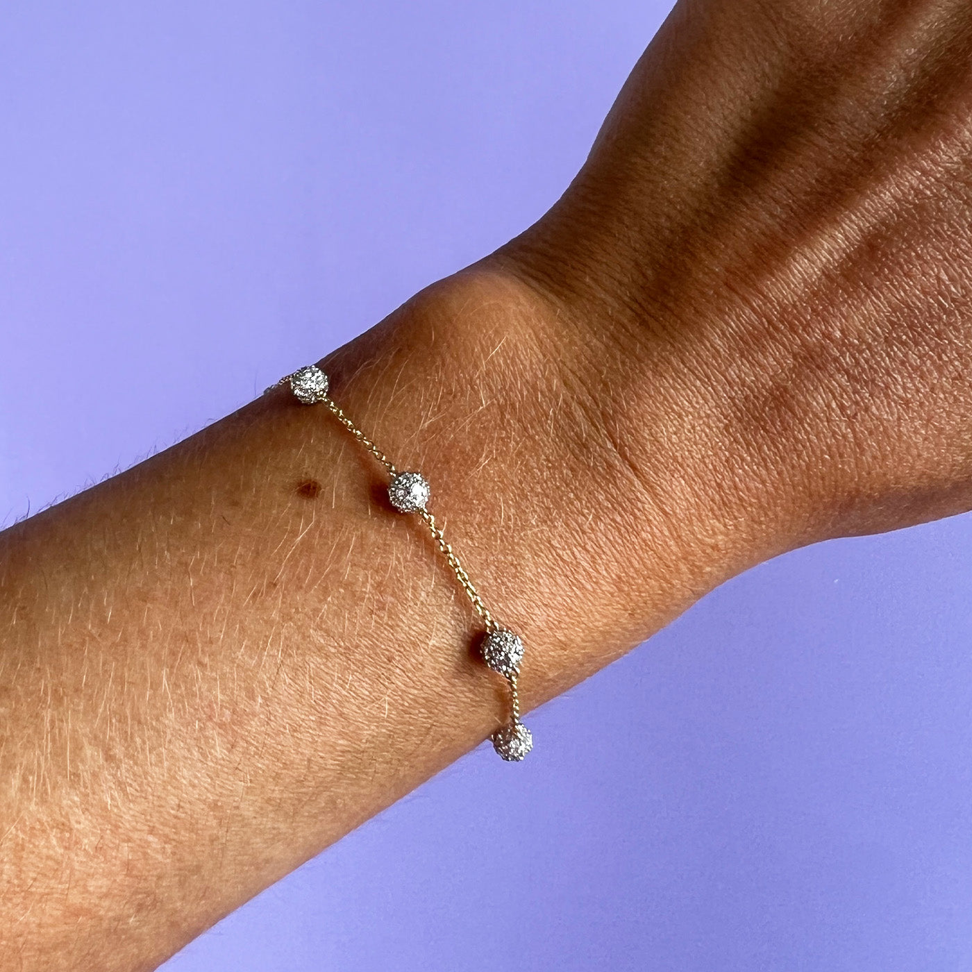 Diamond Orb Link Bracelet