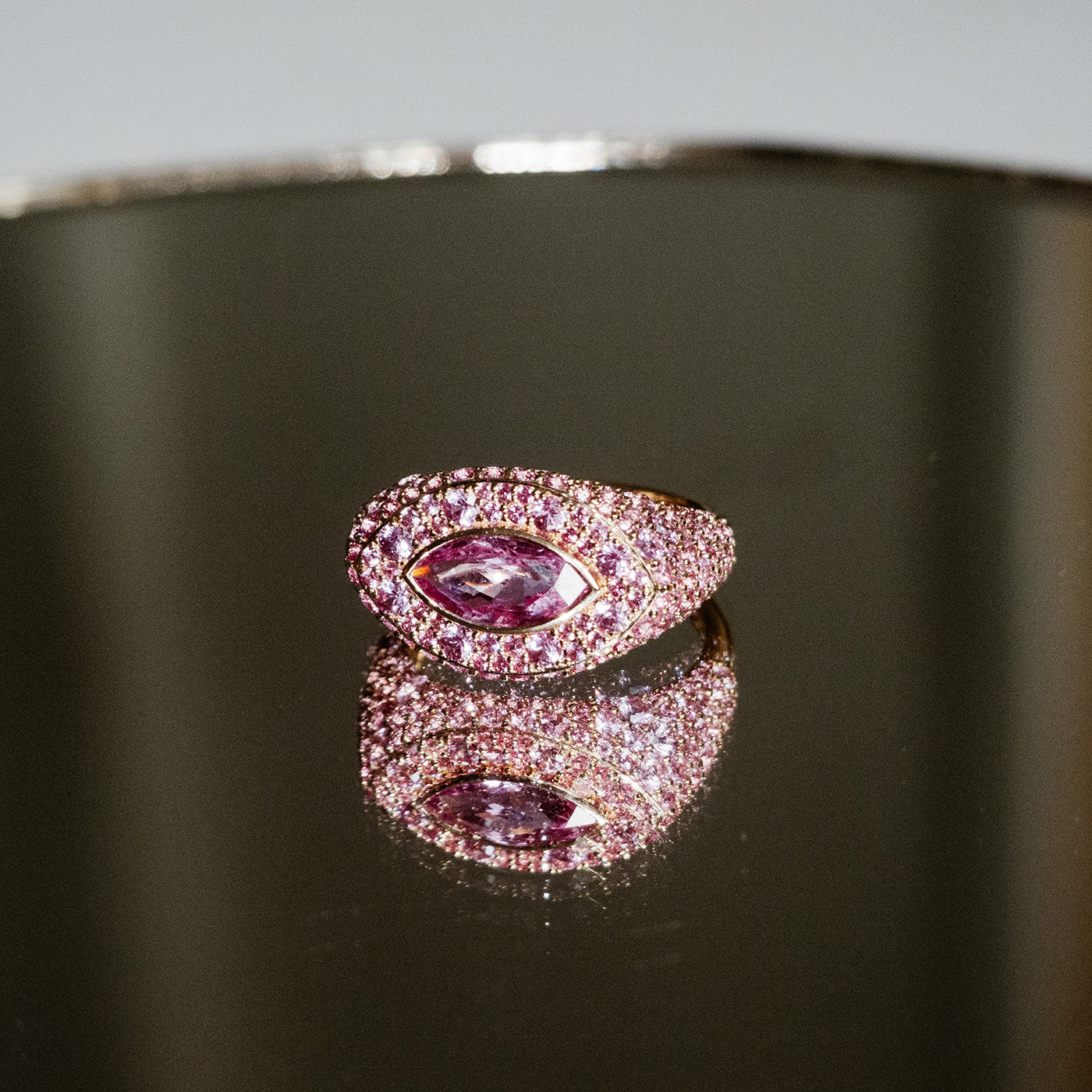 Pink Sapphire Marquise Ring