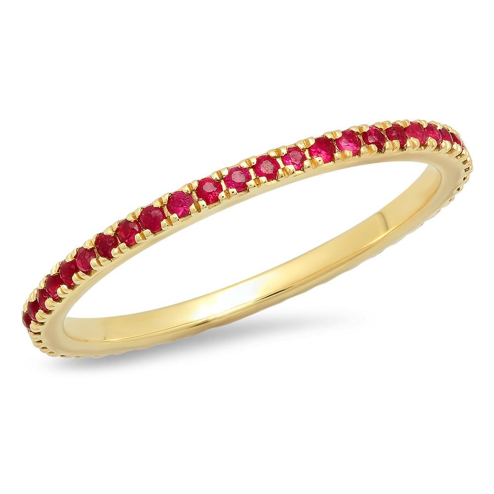 14K Yellow Gold Ruby and Blue Sapphire Eternity Band