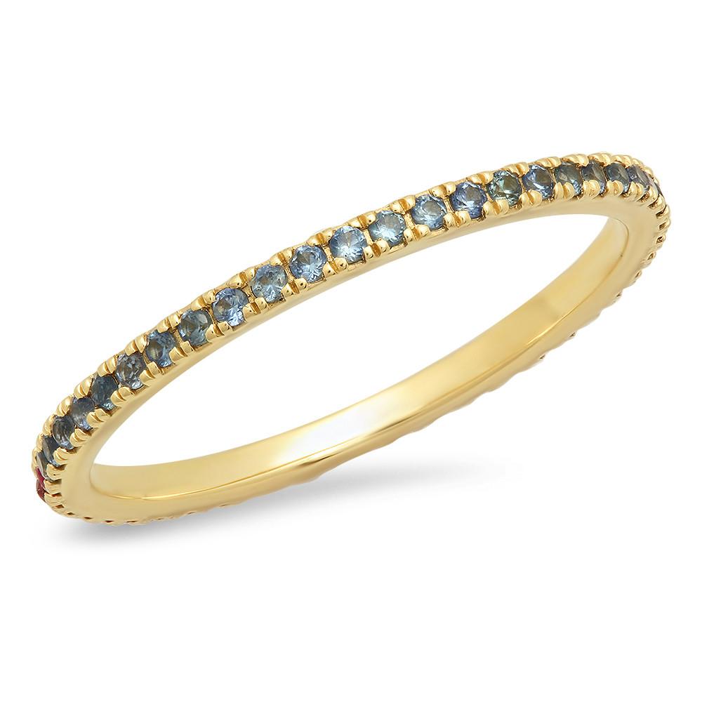 14K Yellow Gold Ruby and Blue Sapphire Eternity Band