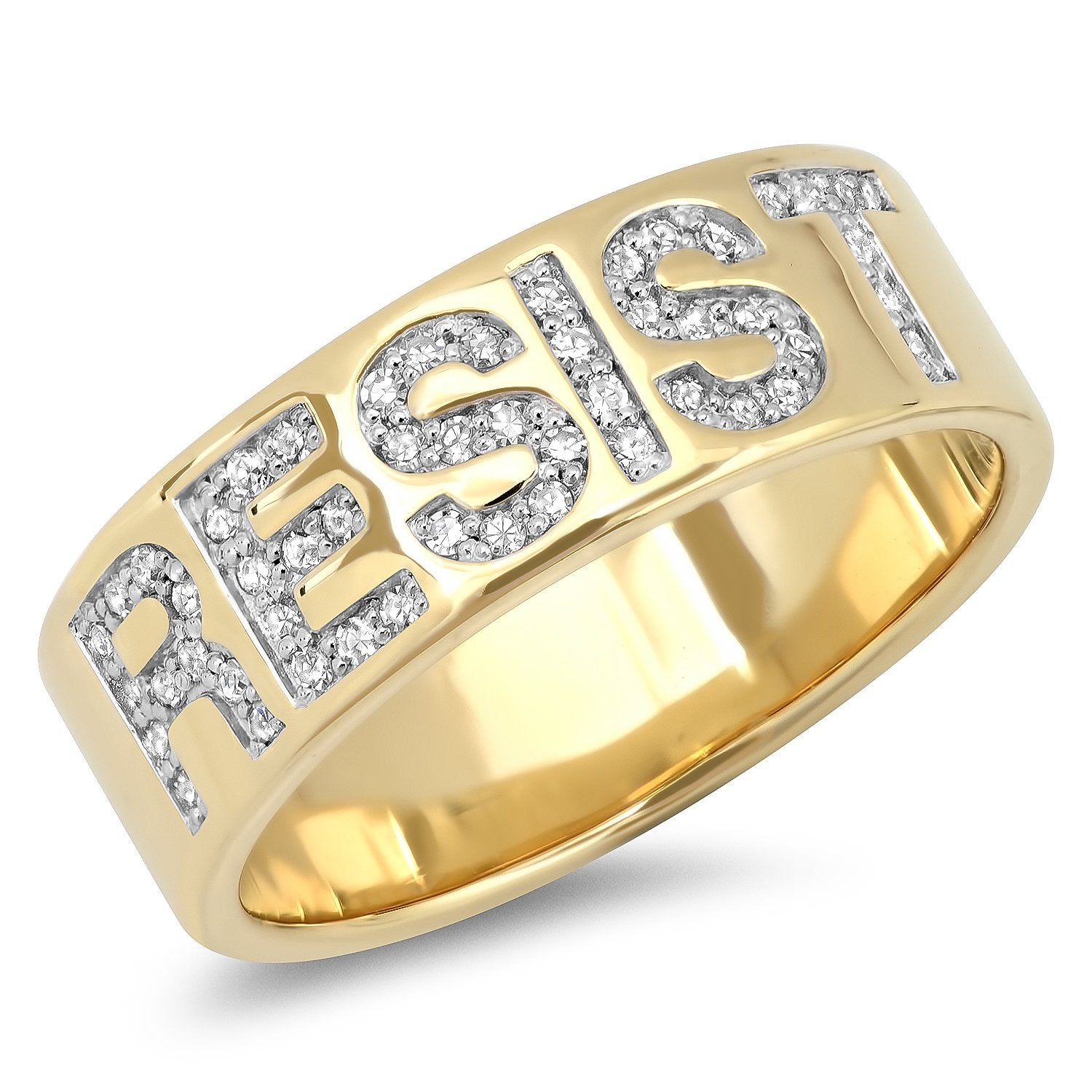 14K Yellow Gold Diamond Resist Ring