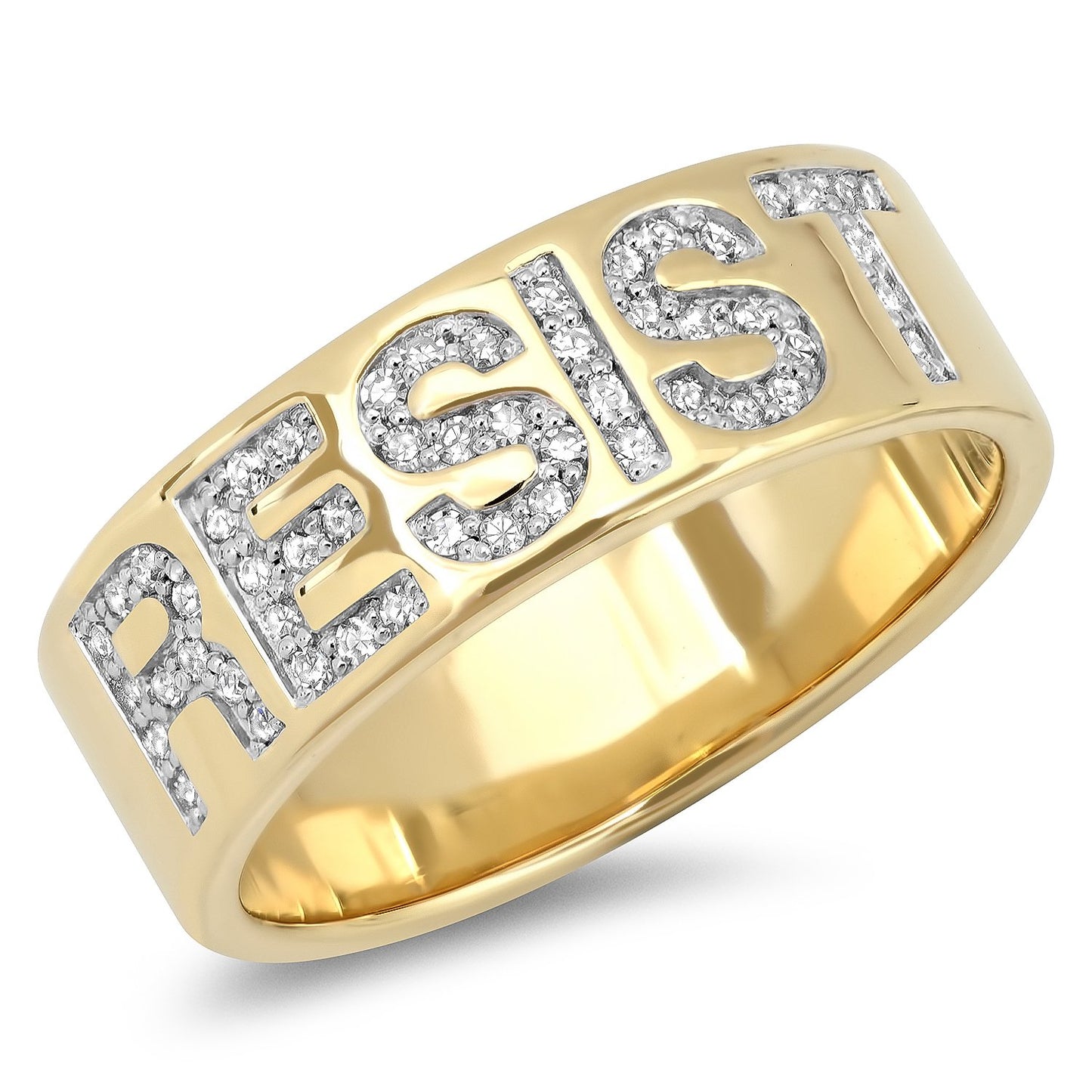 14K Yellow Gold Diamond Resist Ring