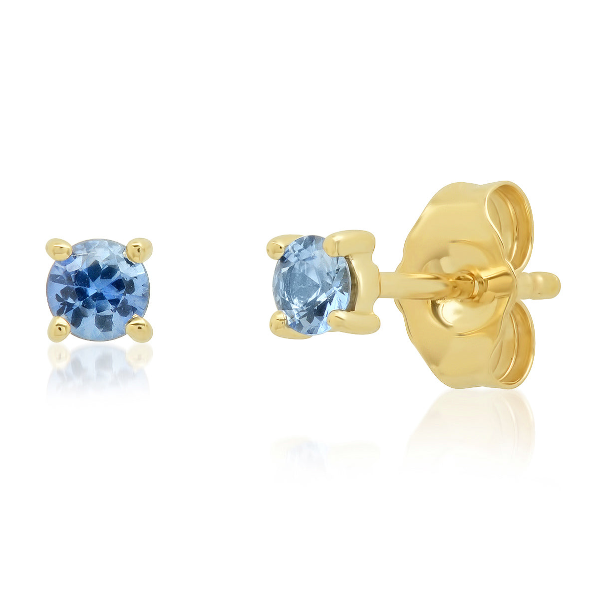 14K Yellow Gold Blue Sapphire Studs