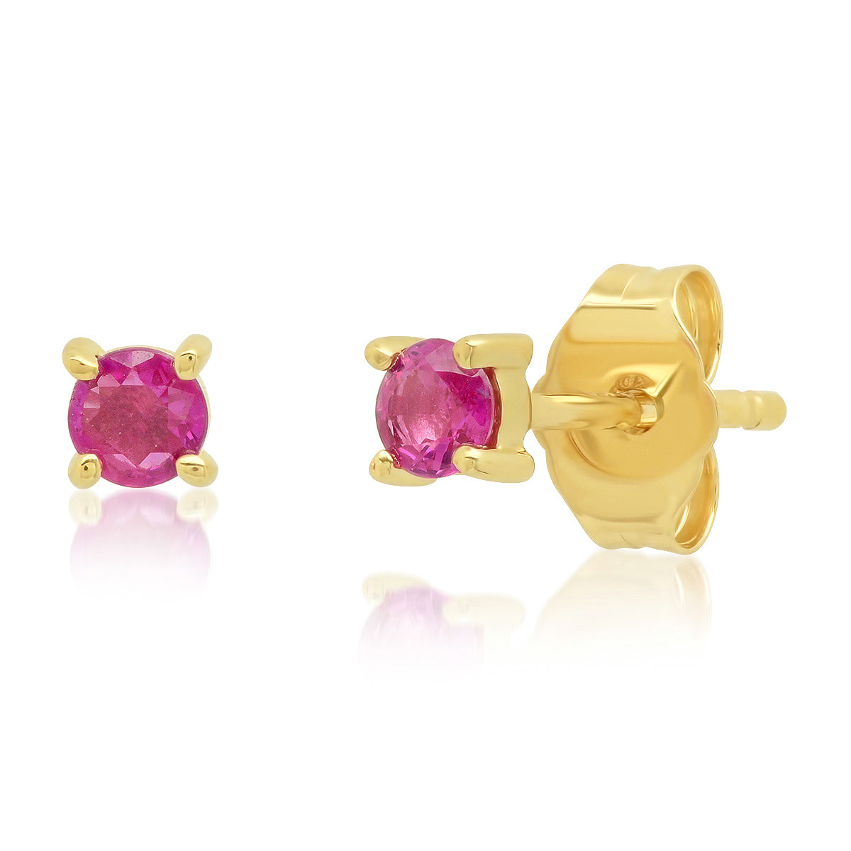 14K Yellow Gold Ruby Studs