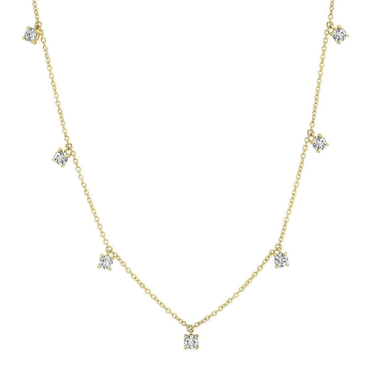 14K Yellow Gold Diamond Charm Necklace