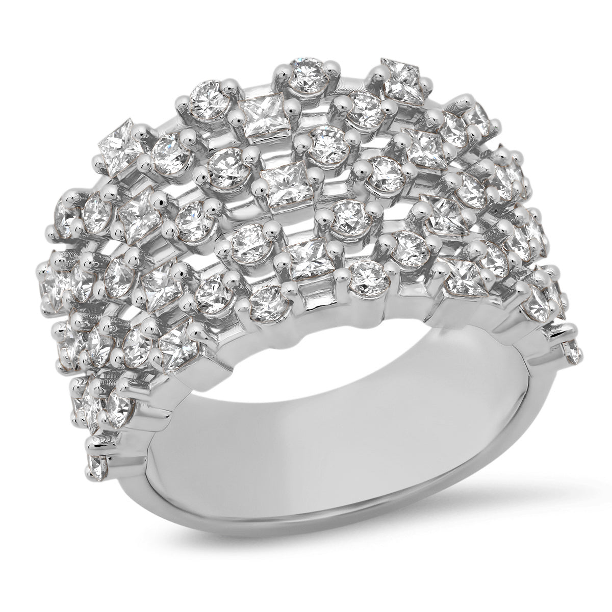 14K White Gold Diamond Confetti Ring