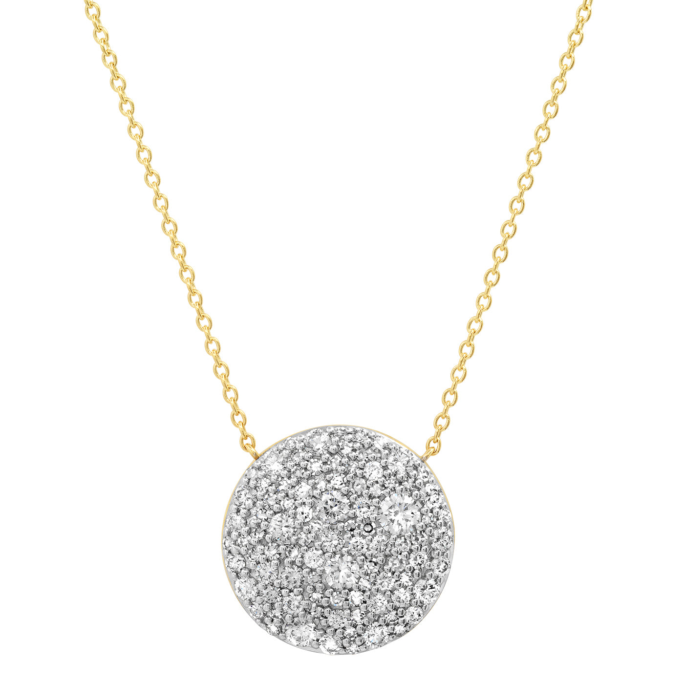 14K Yellow Gold Diamond Sunbeam Necklace