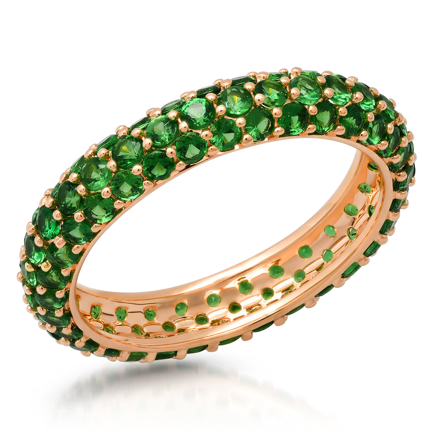 14K Rose Gold Tsavorite Domed Ring