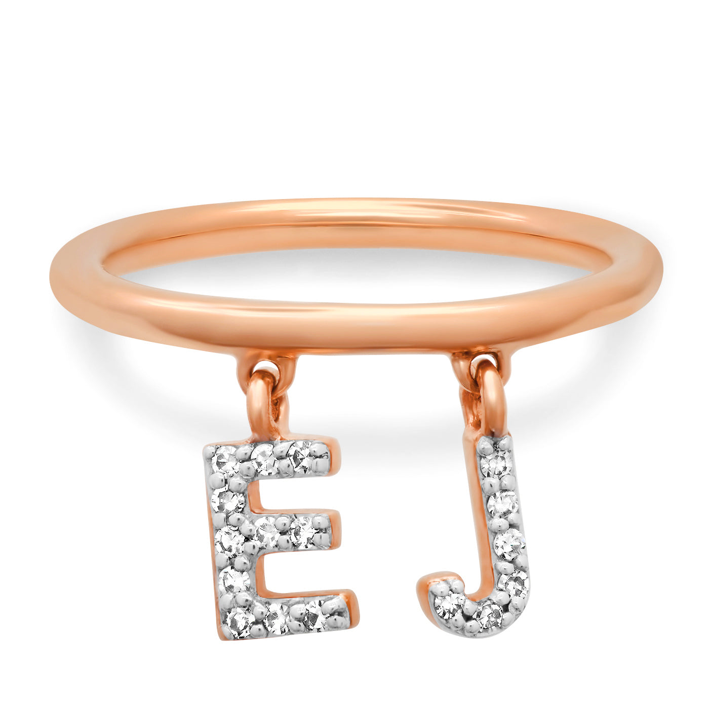 14K Rose Gold Eriness X Des Kohan Double Initial Ring