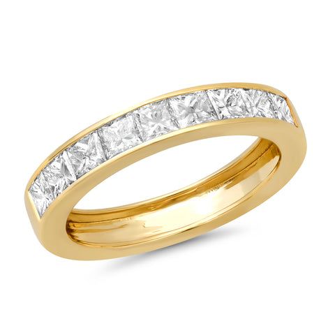 14K Yellow Gold Diamond Princess Cut Ring