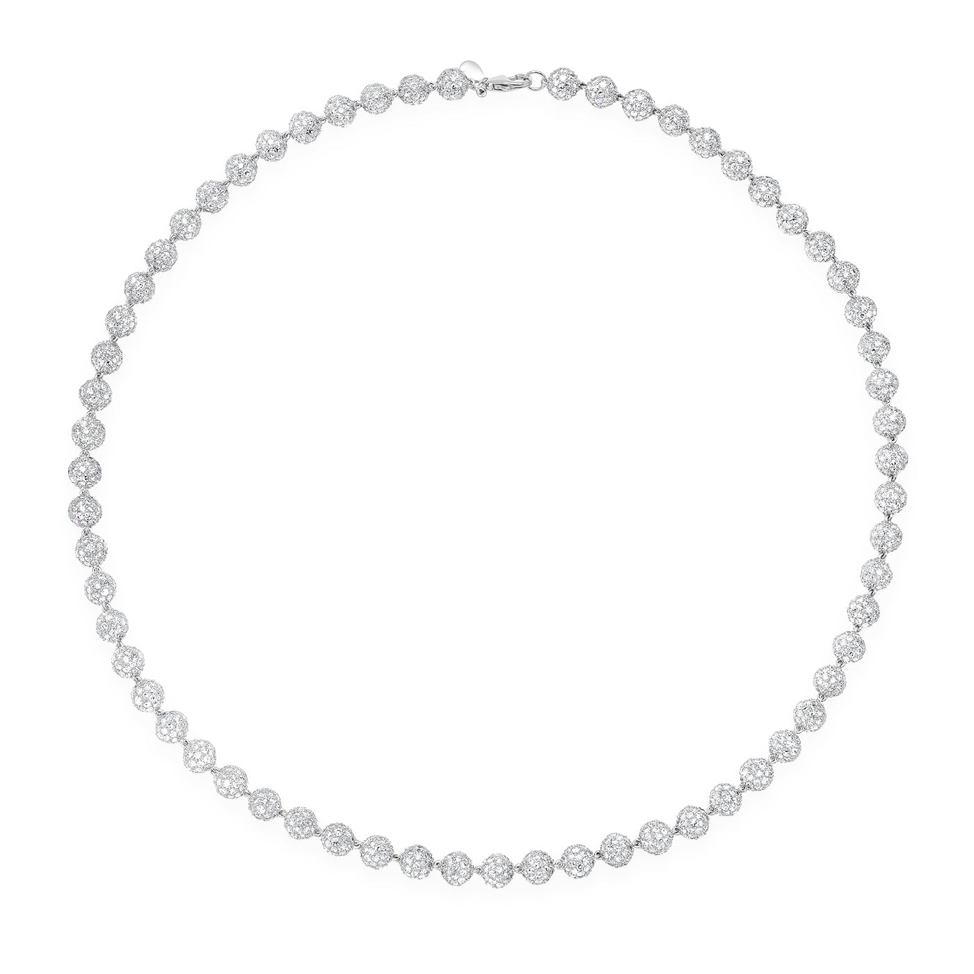 14K White Gold Diamond Orb Necklace