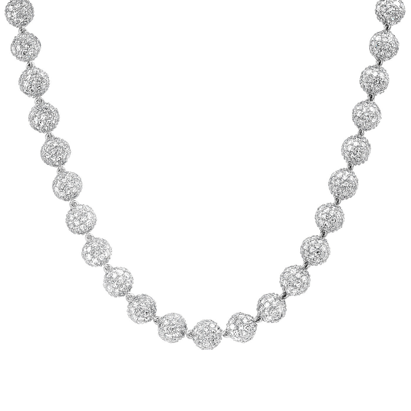 14k White Gold Diamond Orb Necklace