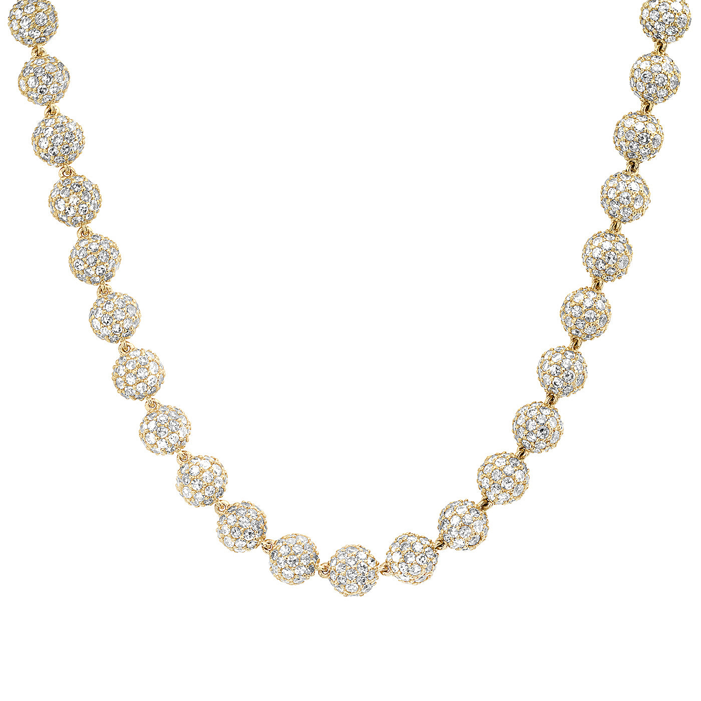 14K Yellow Gold Diamond Orb Necklace