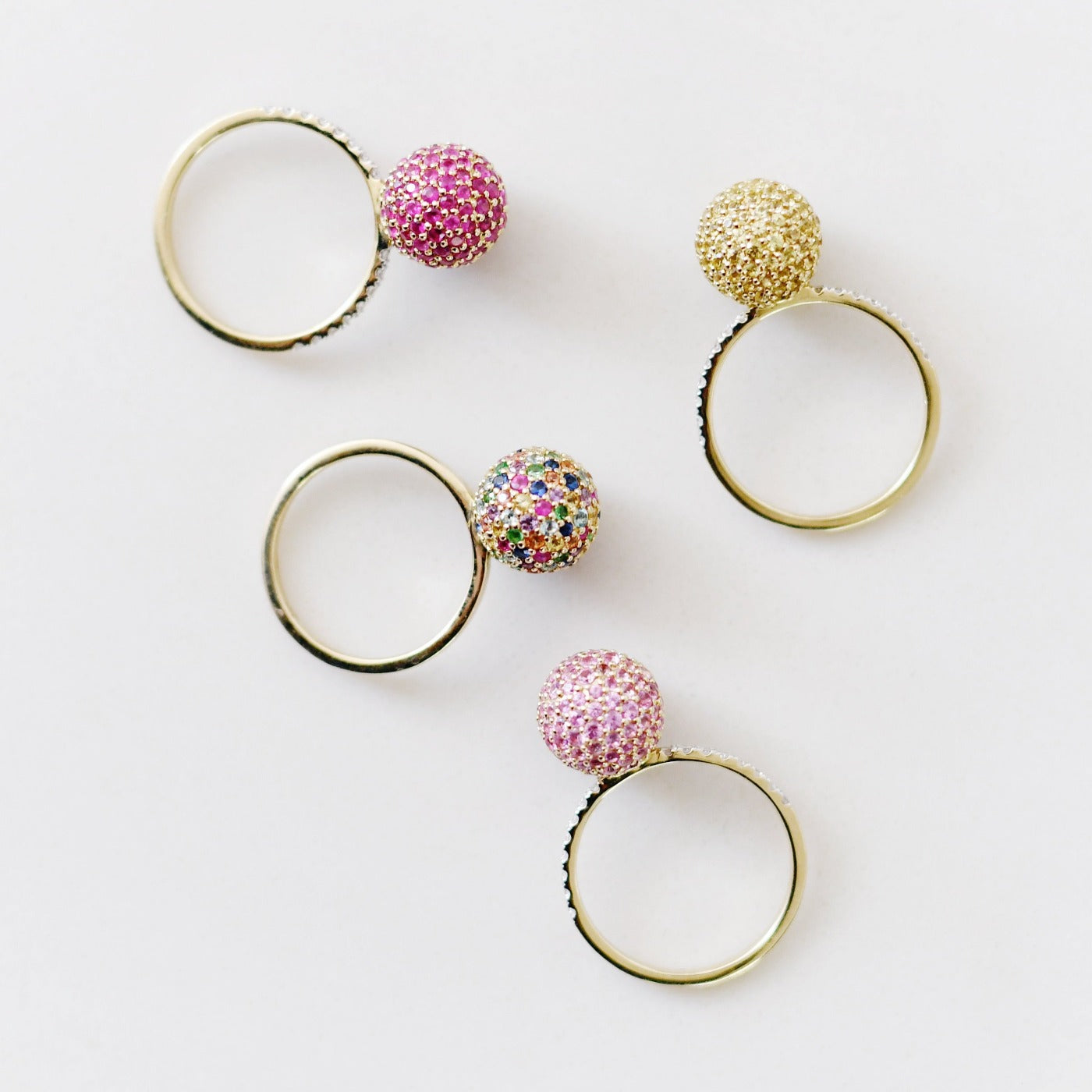 Pink Sapphire Disco Ball Ring