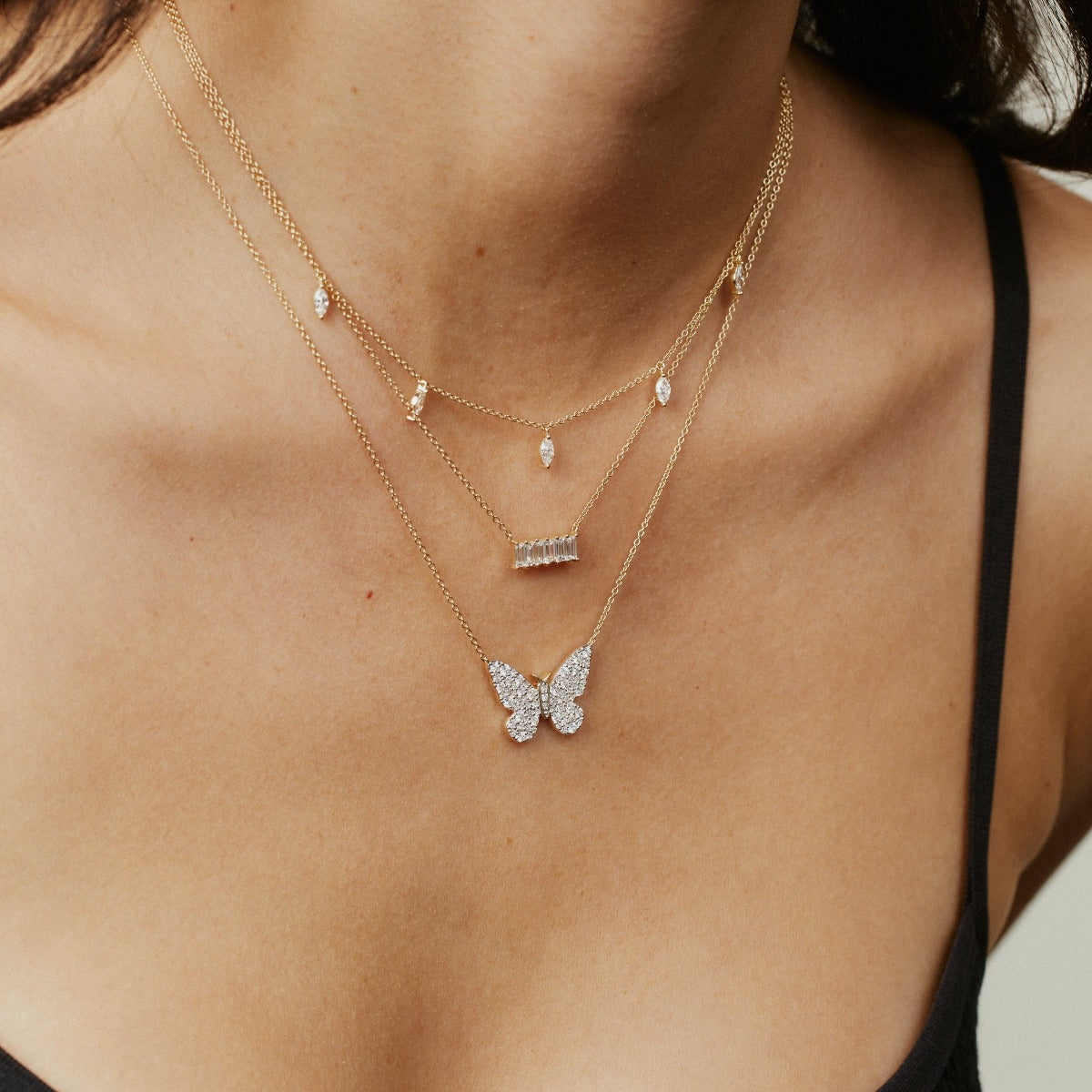 Butterfly Simulated Diamond Necklace for Women | U.S Lax Jewelry