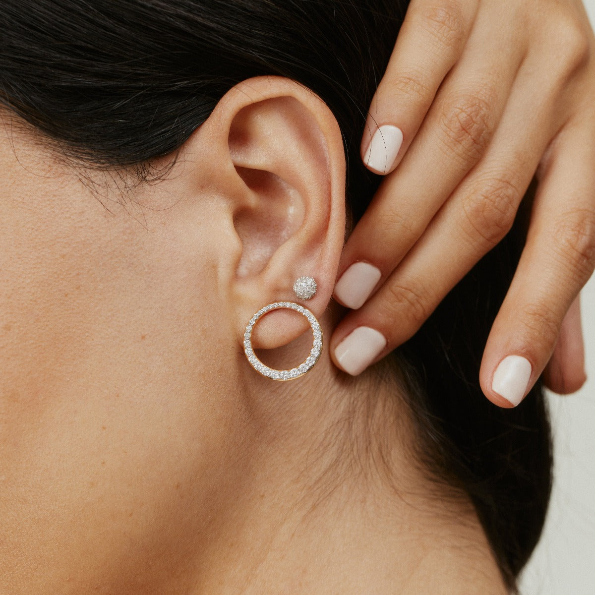 Asymmetrical Diamond Loop Earrings