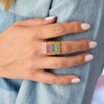 Pink Sapphire Staple Signet Ring