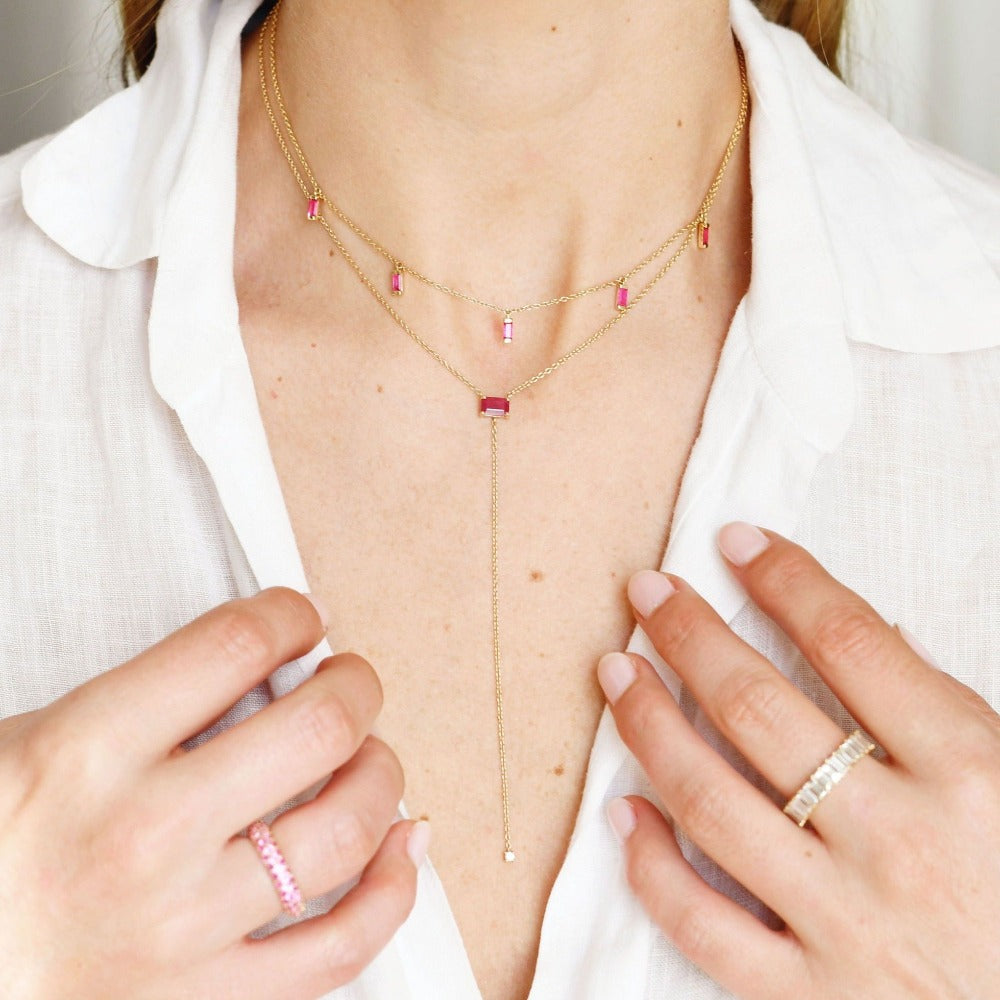 Solitaire Ruby Lariat