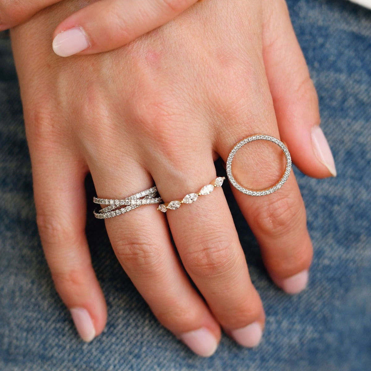 Diamond Interlocking Ring