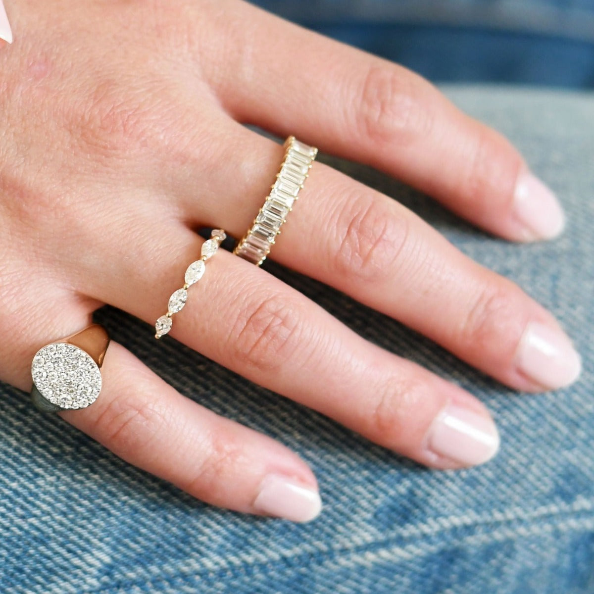 Vertical Diamond Baguette Ring